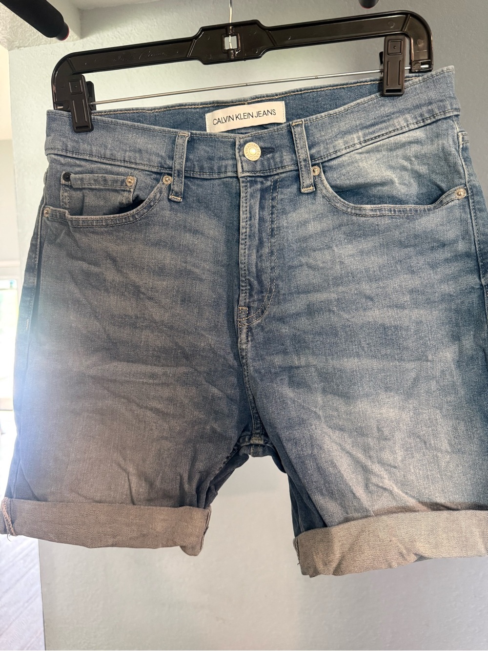 Calvin Klein Jeans Light Blue Rolled Hem Denim Shorts